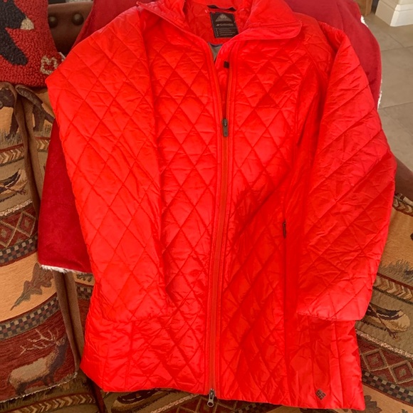 Columbia Jacket Quilted Red Thermal Heat Omni Heat Sz S - Picture 1 of 7